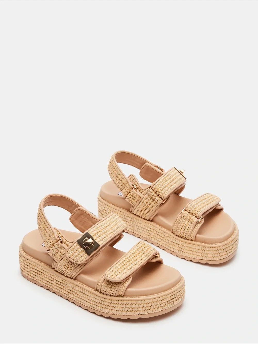 Women’s Steve Madden Tan Raffia Flatform Sandal
